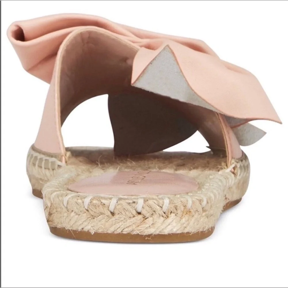 Avec Les Filles Gemma Espadrille Slides Sandal Shoes Pink Pale Peach Flower 10